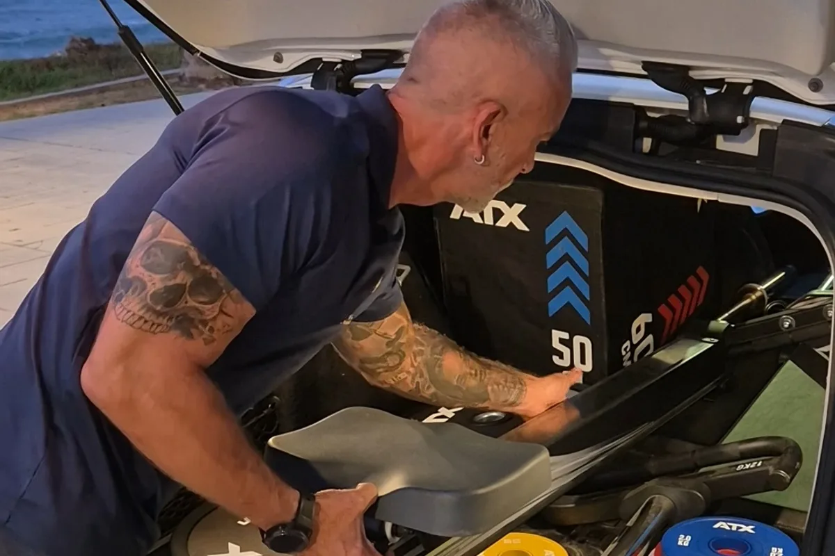 Matthias unloading the PHOENIX training equipment from the vehicle