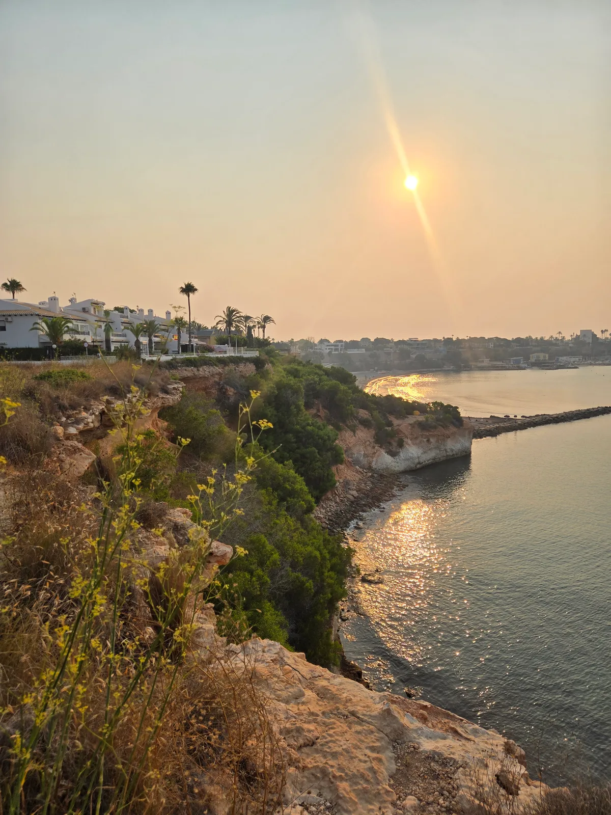 Panoramic view of the Costa Blanca coast in evening light
