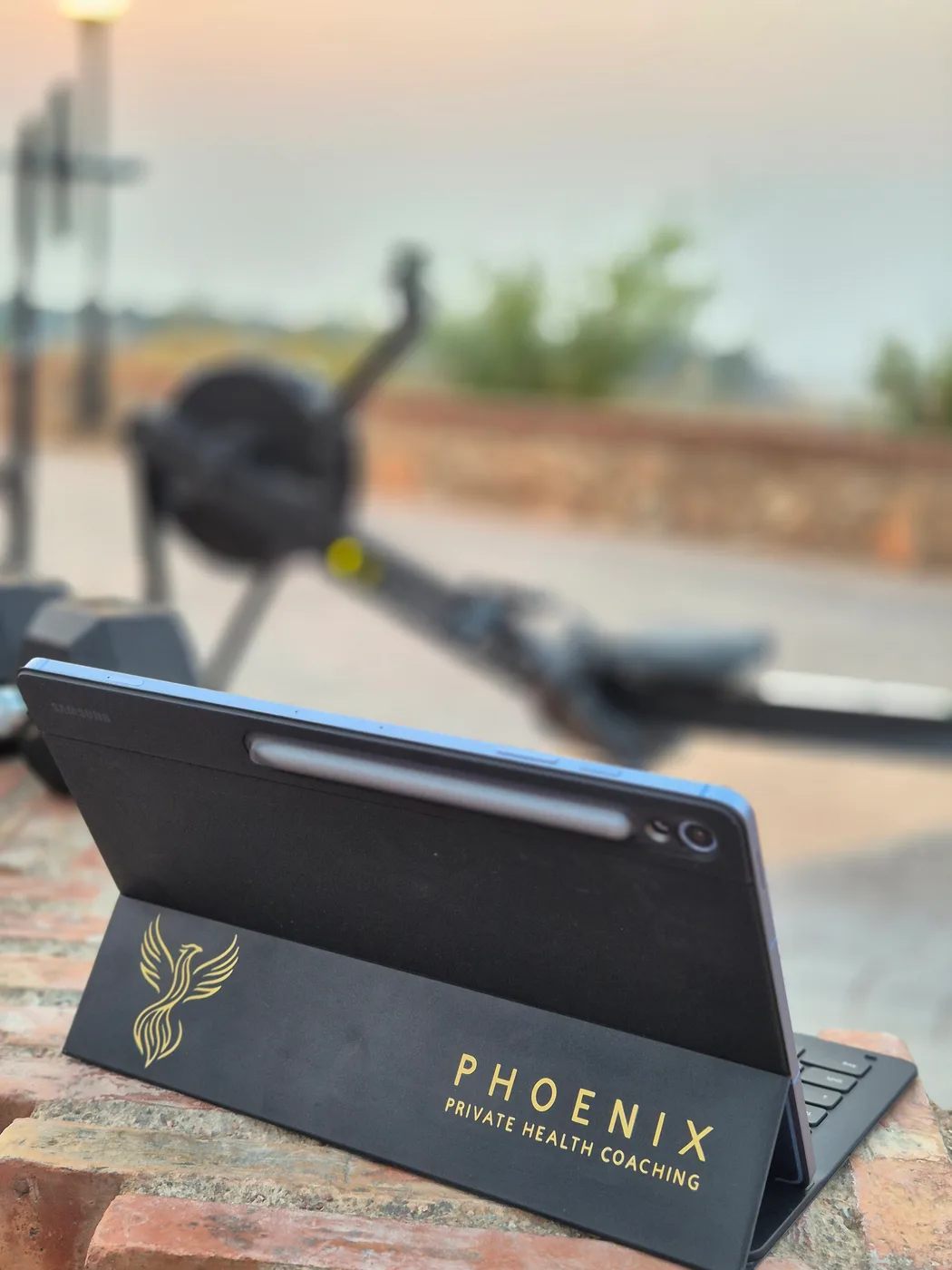 PHOENIX tablet on the wall in front of the outdoor training area