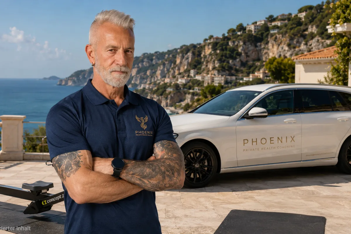 Matthias in front of the PHOENIX vehicle overlooking the coast